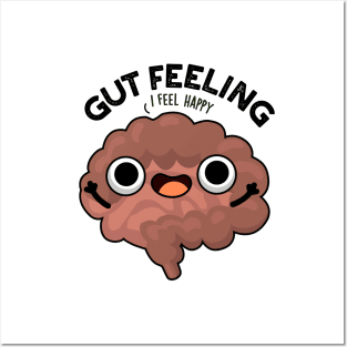 Gut Feeling Cute Anatomy Intestine Pun Posters and Art